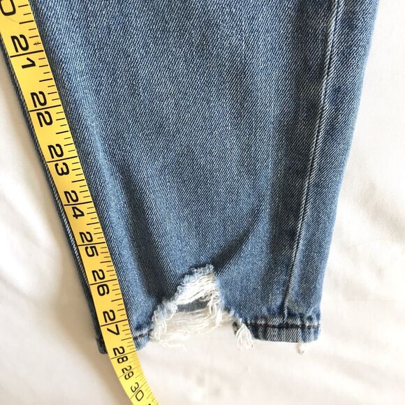 American Eagle 90s Jeans Womens 2 Mom Jean Destroyed Stretch Denim Distressed - Picture 12 of 12